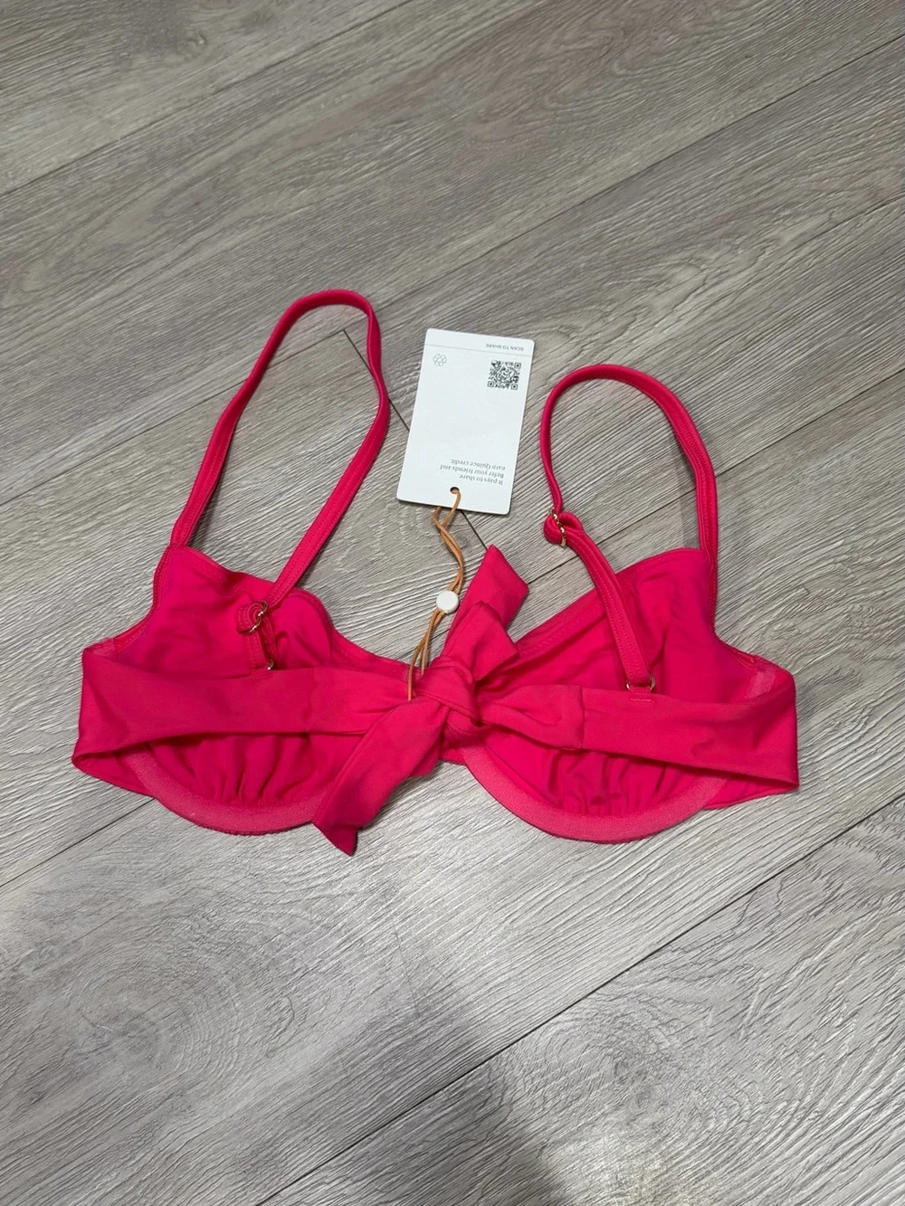 Quince Italian Hot Pink Underwire Bikini Top